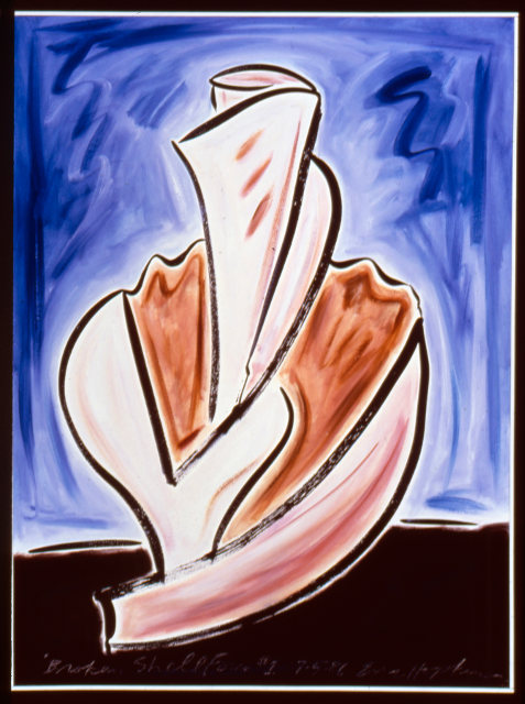 Broken Shell Form #1, 1986, ink and oil o/c, 4' x 3'