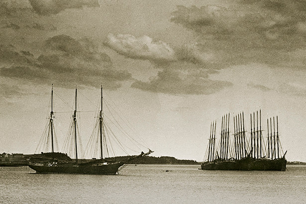 Ships at Anchor, Eastport, Maine, courtesy Penobscot Marine Museum
