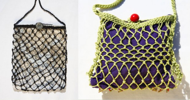 Fishnetting bags by Stephanie Crossman